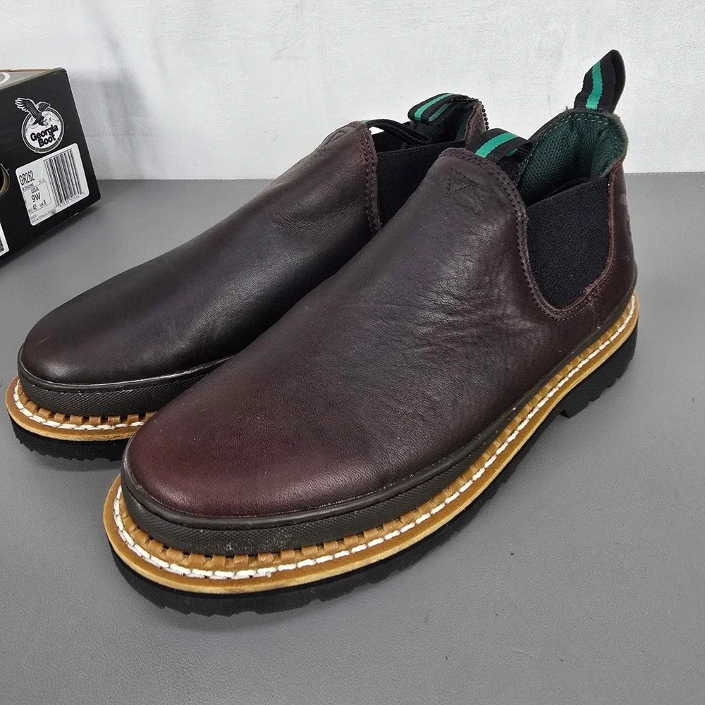 Georgia Boot Georgia Giant Romeo Mens Brown Leather Work Boots GR262 Size 9W